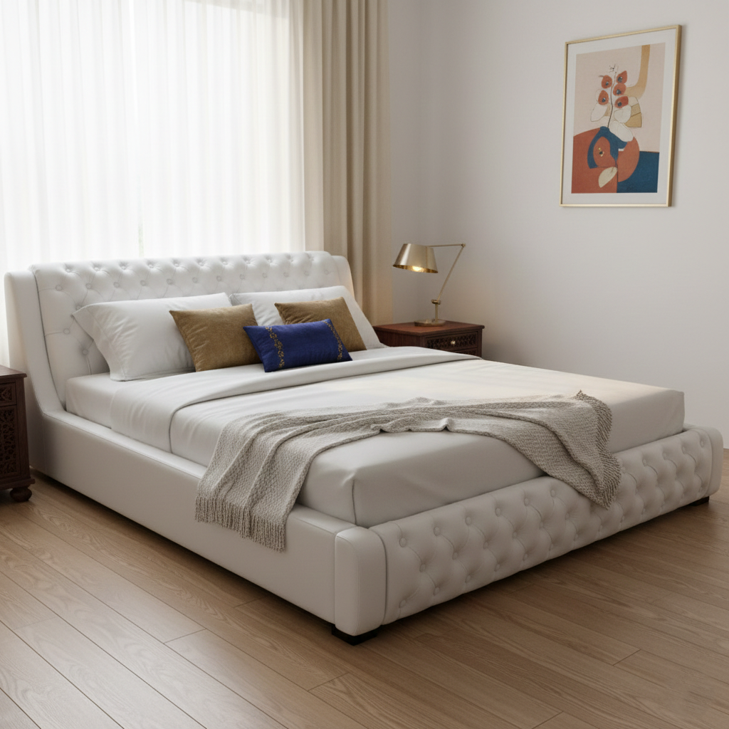 CAPELLA BED WHITE - QUEEN SIZE